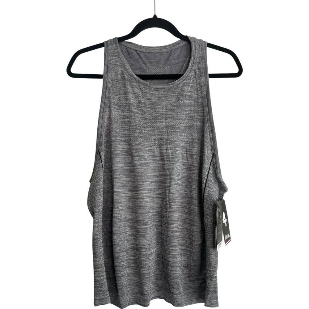 NWT Fourlaps Womens Athletic Gym Purpose Seamless Heather Gray Tank Size XL